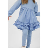 Harris Kids "Mae" Girls Frilly Legging Tracksuit Blue