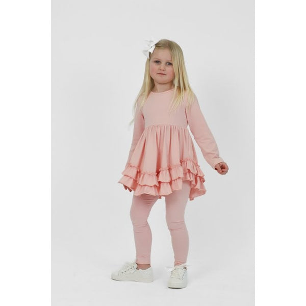 Harris Kids "Mae" Girls Frilly Legging Tracksuit - Pink