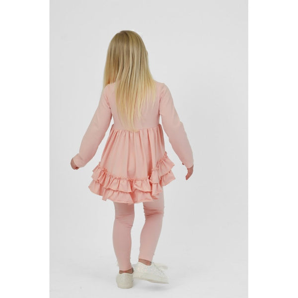 Harris Kids "Mae" Girls Frilly Legging Tracksuit - Pink