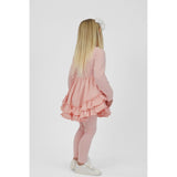 Harris Kids "Mae" Girls Frilly Legging Tracksuit - Pink