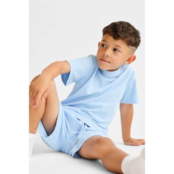"Marco" Boys Plain T-Shirt and Short Set Blue