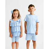 "Marco" Boys Plain T-Shirt and Short Set Blue