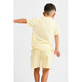 "Marco" Boys Plain T-Shirt and Short Set - Lemon