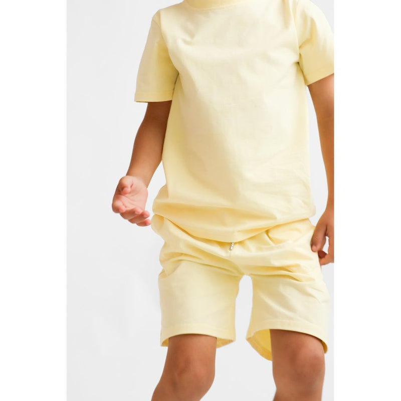 "Marco" Boys Plain T-Shirt and Short Set - Lemon