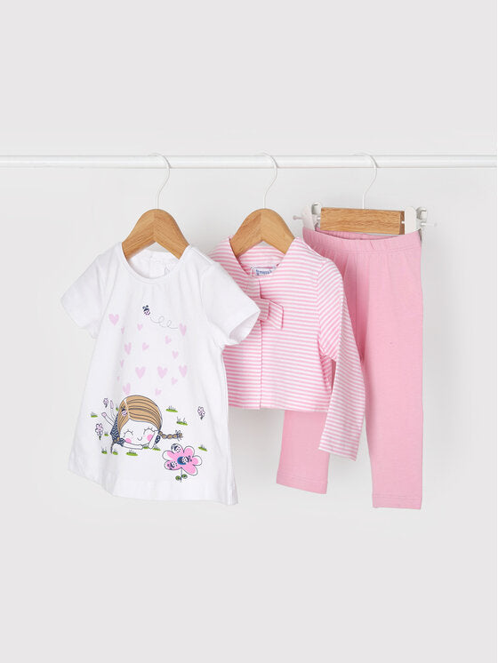 Mayoral Three Piece Leggings Set - Rosa Pink - 1727