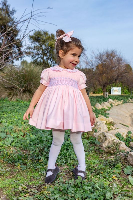 AW24 Naxos Pink Hair Bow To Match The Smocked Dress