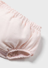 Mayoral Nude Pink & White Baby Girls Dress & Pants Set - 1210