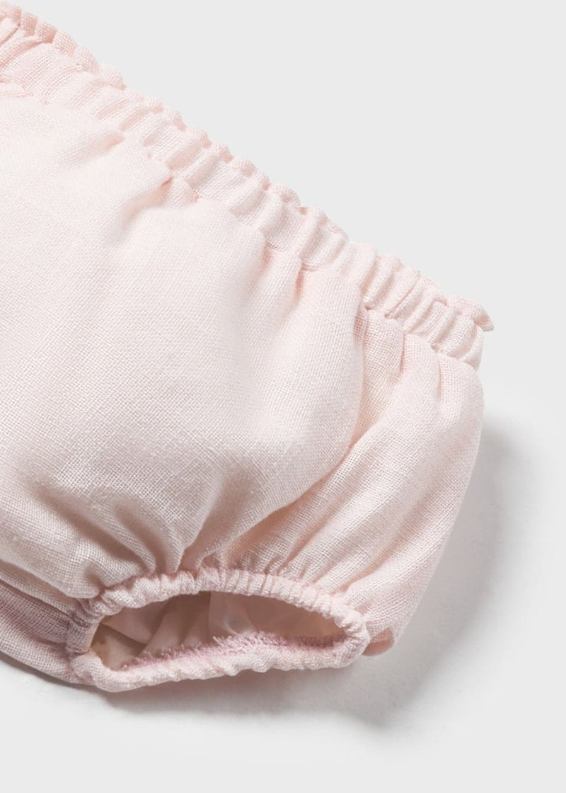 Mayoral Nude Pink & White Baby Girls Dress & Pants Set - 1210
