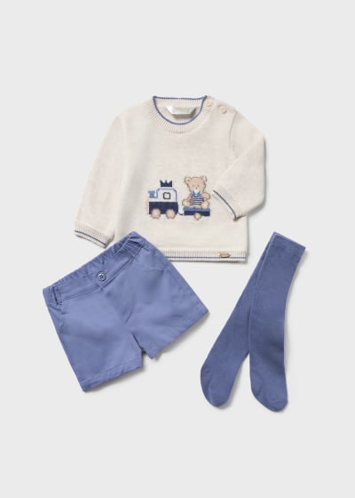 Mayoral Baby Boys Three Piece Set - Jumper, Shorts & Tights - 2240