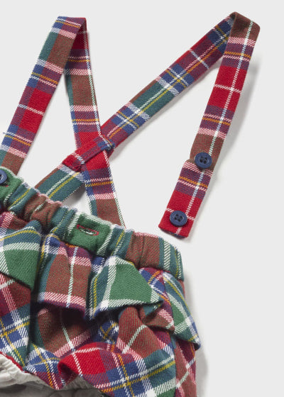 Mayoral Three Piece Set With Cardigan - 2238 - Red & Green Tartan