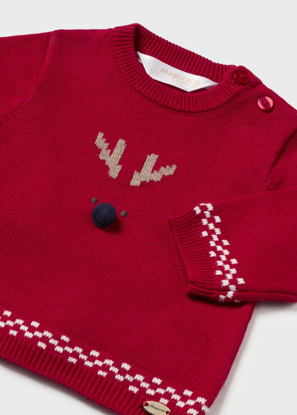 Mayoral Baby Boys Three Piece Christams Jumper, Shorts & Tights Set - 2249