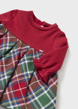 Mayoral Long Sleeved Red Tartan Dress With Headband - Winter - 2862 - Red