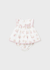 Mayoral Baby Girls Bunny Rabbit Print Dress & Satin Nappy Cover - 1807