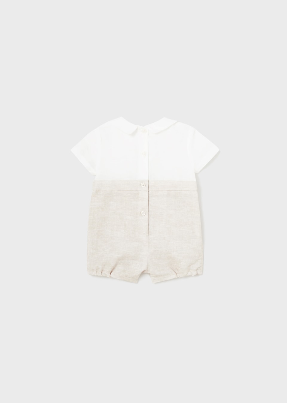Mayoral Newborn Formal Romper European Linen - Beige - 1635