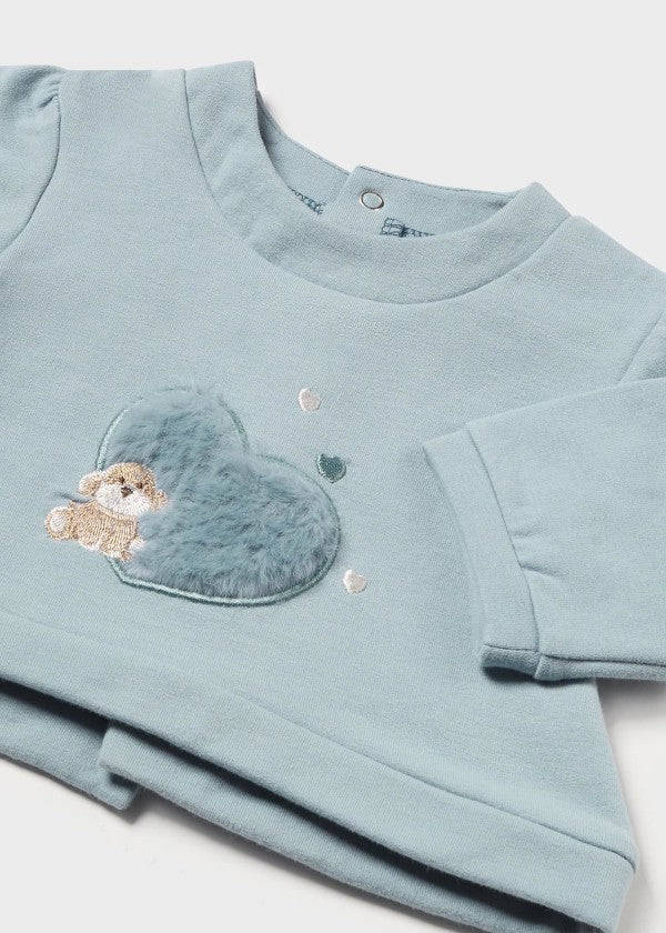 Mayoral Baby Girls Polar Blue Three Piece Set - Jumper, Skirt & Tights - 2816