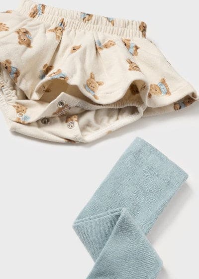 Mayoral Baby Girls Polar Blue Three Piece Set - Jumper, Skirt & Tights - 2816