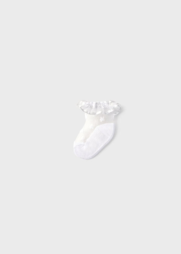 Mayoral White Plumetti Frill Socks - 9871