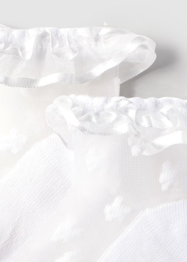 Mayoral White Plumetti Frill Socks - 9871