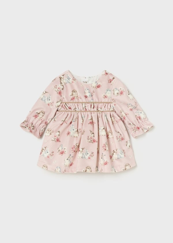 Mayoral Girls Velvet Rabbit Printed Dress - 2809