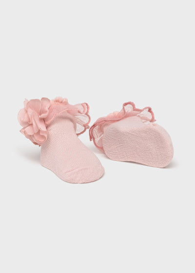 Mayoral Baby Girls "Rosa Baby" Pink Lace Socks & Matching Headband Set - 9869