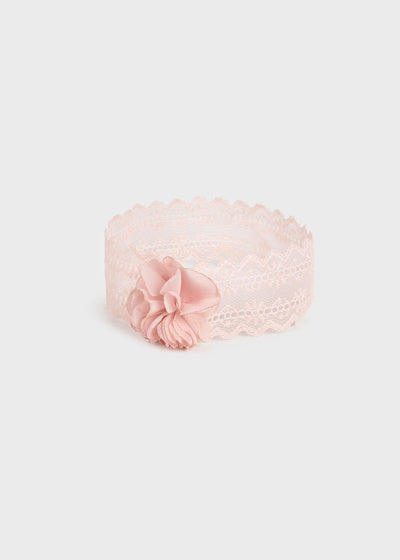 Mayoral Baby Girls "Rosa Baby" Pink Lace Socks & Matching Headband Set - 9869