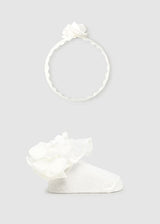 Mayoral Baby Girls Ivory Lace Socks & Matching Headband Set - 9869