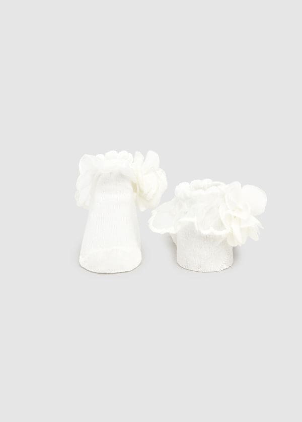 Mayoral Baby Girls Ivory Lace Socks & Matching Headband Set - 9869
