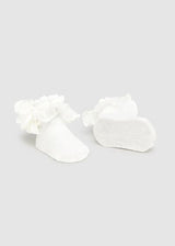 Mayoral Baby Girls Ivory Lace Socks & Matching Headband Set - 9869