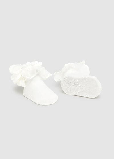 Mayoral Baby Girls Ivory Lace Socks & Matching Headband Set - 9869