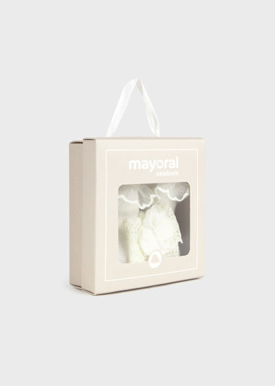 Mayoral Baby Girls Ivory Lace Socks & Matching Headband Set - 9869