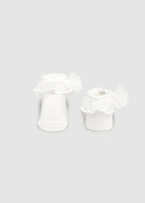 Mayoral Baby Girls White Lace Socks & Matching Headband Set - 9869