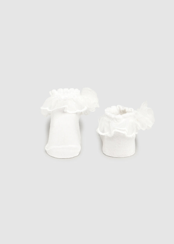 Mayoral Baby Girls White Lace Socks & Matching Headband Set - 9869