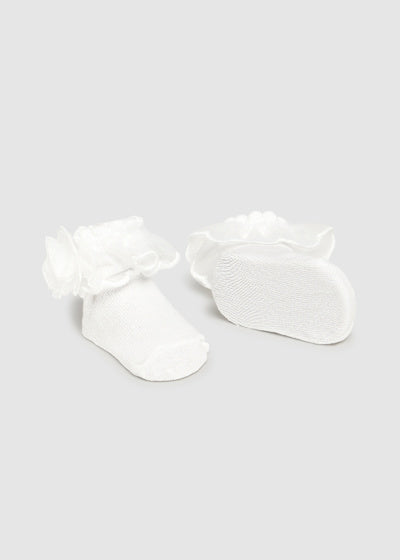 Mayoral Baby Girls White Lace Socks & Matching Headband Set - 9869