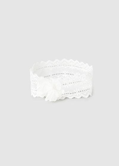 Mayoral Baby Girls White Lace Socks & Matching Headband Set - 9869