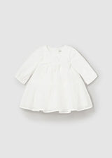 Mayoral Baby Girls Winter White Tulle Dress With Bow - 2805