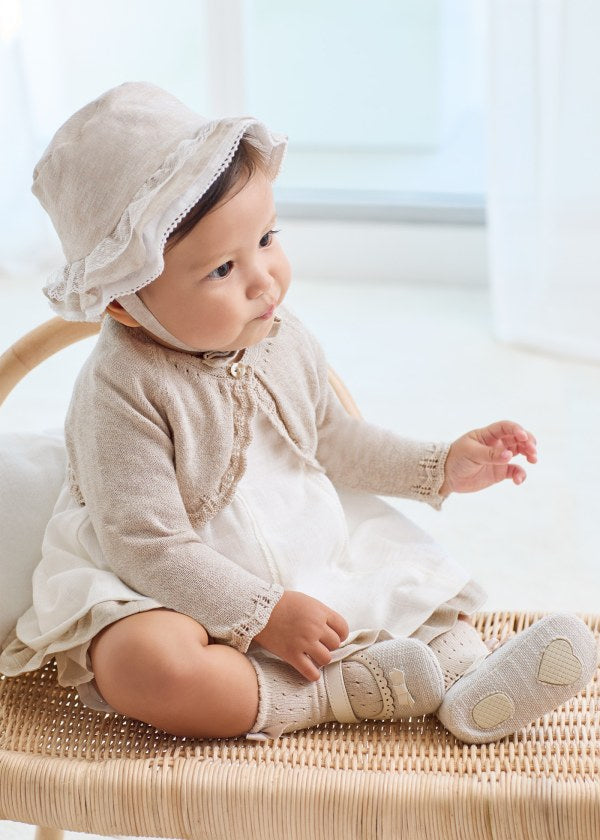 Mayoral Ivory & Beige Dress & Pants Set - 1828