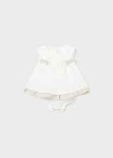 Mayoral Ivory & Beige Dress & Pants Set - 1828