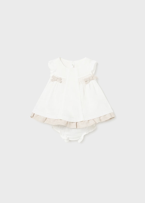 Mayoral Ivory & Beige Dress & Pants Set - 1828