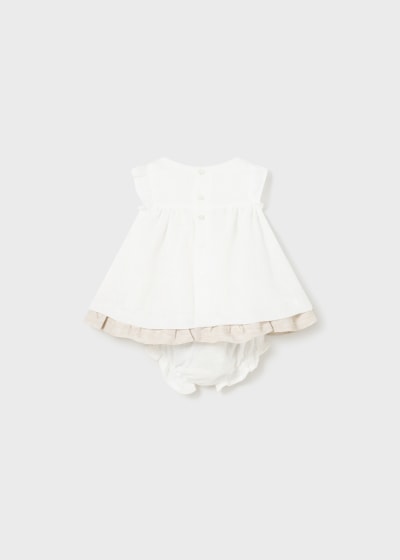 Mayoral Ivory & Beige Dress & Pants Set - 1828