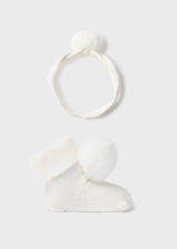 Mayoral Pom Pom Socks And Headband Set - 9657 - Ivory