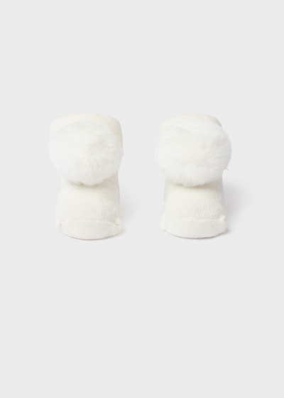 Mayoral Pom Pom Socks And Headband Set - 9657 - Ivory