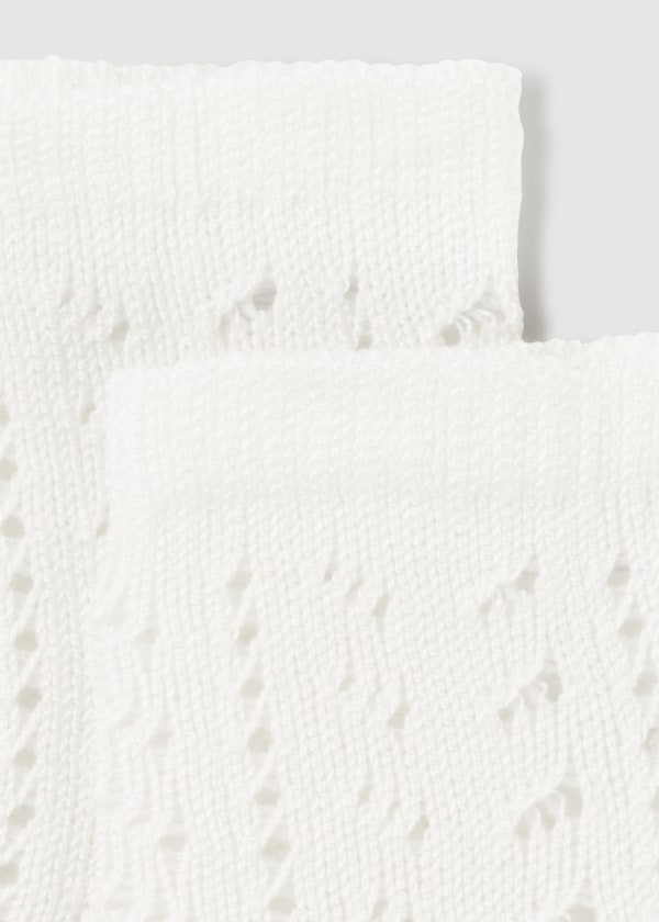 Mayoral Ivory High Openwork Socks - 9709