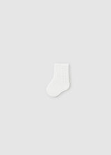 Mayoral White High Openwork Socks - 9709