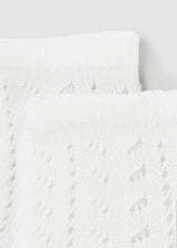 Mayoral White High Openwork Socks - 9709