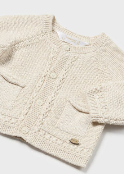 Mayoral Baby Boys Cream/Beige Knit Cardigan - 2302
