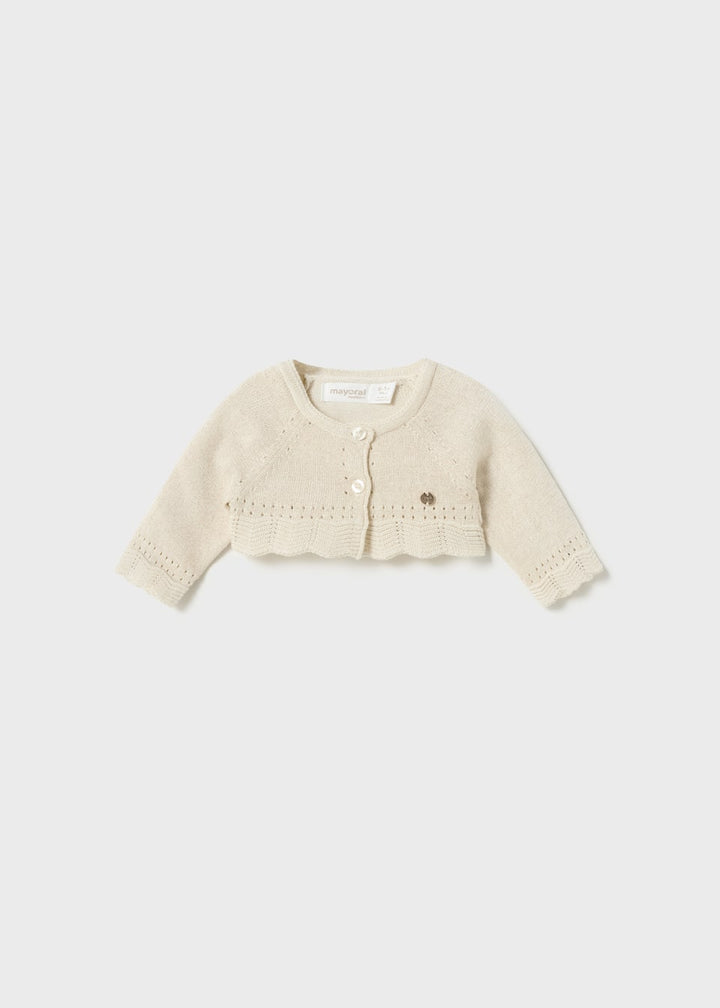 Mayoral Baby Girls tricot cotton cardigan Better Cotton - Champagne - 307 - 74 - Champagne