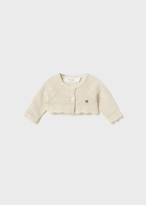 Mayoral Baby Girls tricot cotton cardigan Better Cotton - Champagne - 307 - 74 - Champagne
