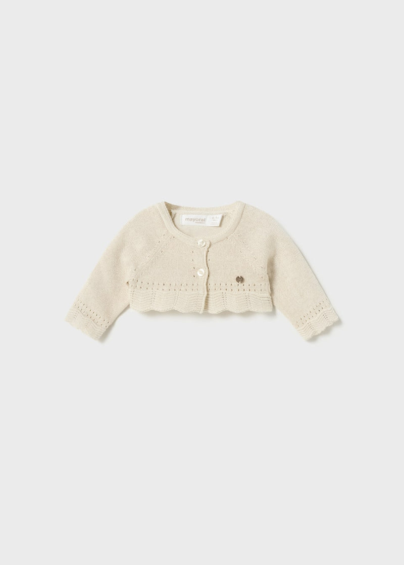 Mayoral Baby Girls tricot cotton cardigan Better Cotton - Champagne - 307 - 74 - Champagne