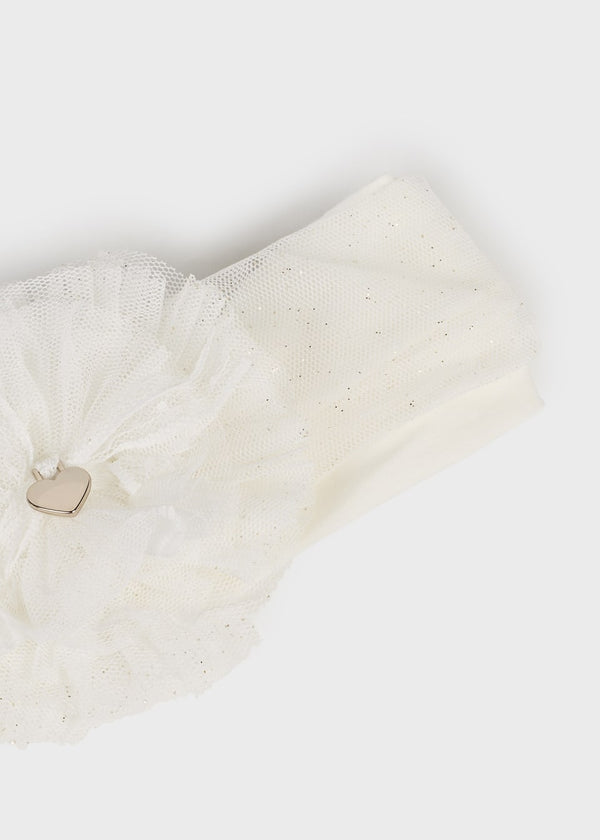 Mayoral Tulle Flower Elasticated Headband - 9728 - Ivory