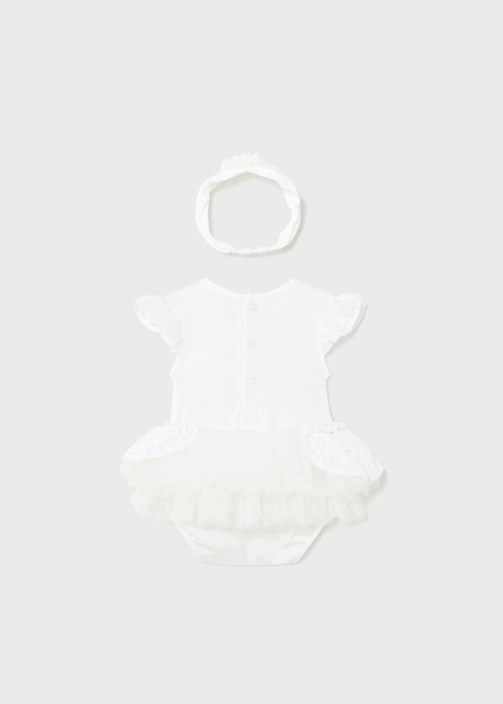 Mayoral Tutu Bodysuit Romper With Matching Headband - 1702